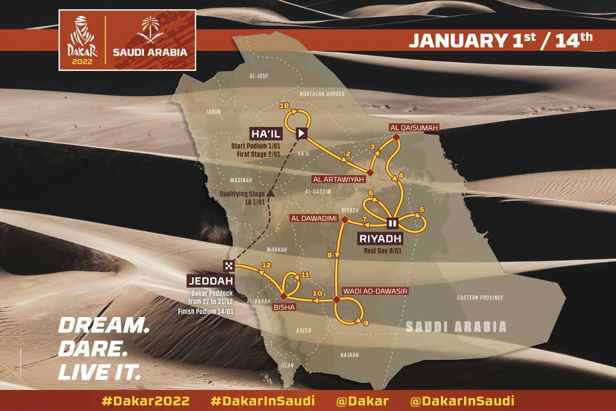 Rota do Rali Dakar 2022 revelada